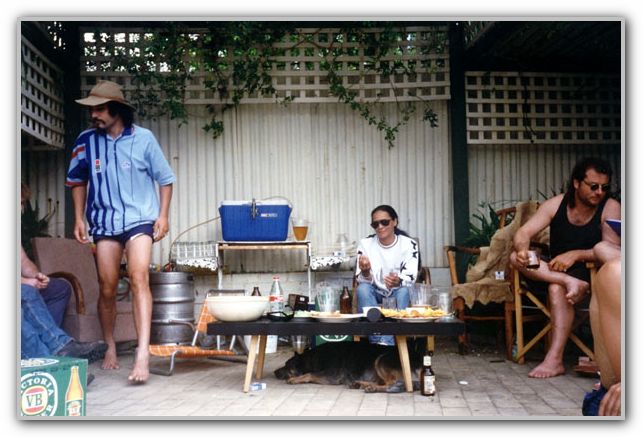 FJ & DJ with Sandy & Rick at the great canoe trip after party Oct 1995 1